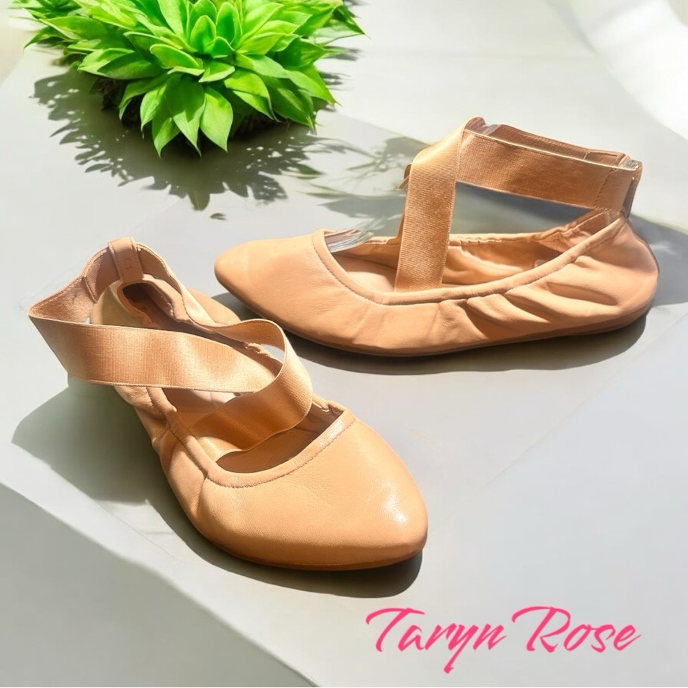 TARYN ROSE Women's Edina Nude/Dusty Rose Ballet Flat (Sz 7.5) (EUC)